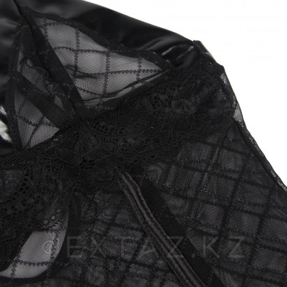 Сексуальный бэби-долл черный в клеточку с подвязками (размер XS-S) от sex shop Extaz фото 4