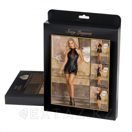 Кожаное платье Ohyeah с сетчатыми вставками, XL-2XL от sex shop Extaz фото 2
