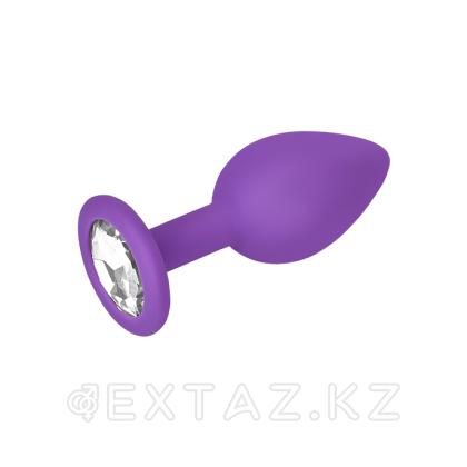 ВТУЛКА АНАЛЬНАЯ, L 95 мм D 42 мм, фиолетовая, цвет кристалла бесцветный, силикон, арт. SF-70702-01 от sex shop Extaz фото 3