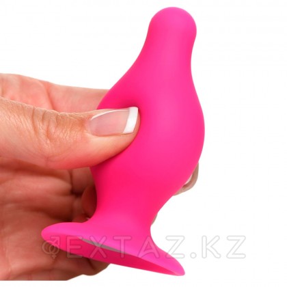 Мягкая гибкая анальная пробка Squeeze-It Squeezable Tapered Small Anal Plug, S, розовый,  7.4х3.6 см от sex shop Extaz фото 3