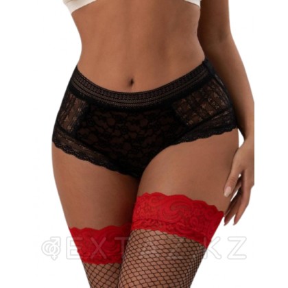 Трусики бразилиана Floral Lace, черные, M-L от sex shop Extaz