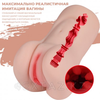 Реалистичный компактный мастурбатор Aggie с вибрацией от sex shop Extaz фото 2