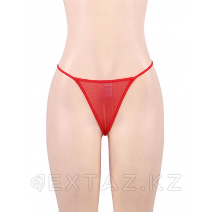 Красный роскошный бэби-долл с подвязками (размер XL-2XL) от sex shop Extaz фото 8