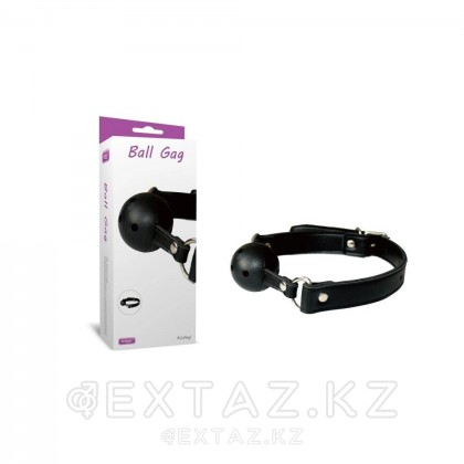 Кляп для рта в виде шара черный (экокожа) от sex shop Extaz фото 2