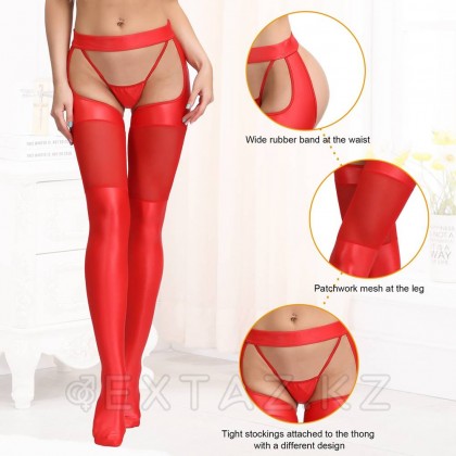 Сексуальные чулки под кожу красные от sex shop Extaz фото 6