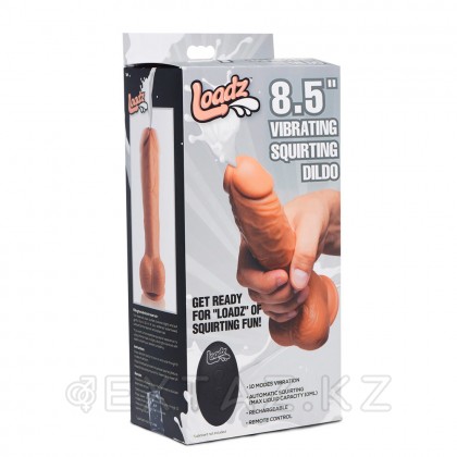 Реалистичный вибратор (21.8х4.5 см) Loadz 8.5 Inch Vibrating Squirting Dildo W- Remote смуглый, с эякуляцией и пультом от sex shop Extaz фото 4