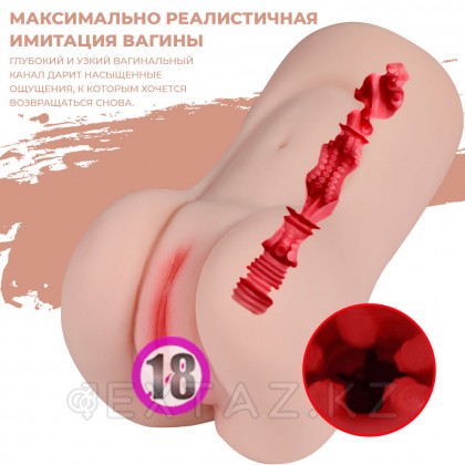 Реалистичный компактный мастурбатор Aggie с вибрацией от sex shop Extaz фото 11