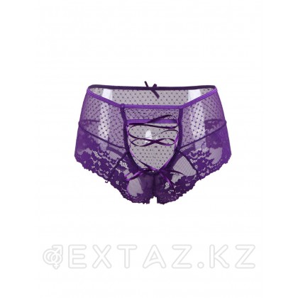Трусики на высокой посадке Lace Strappy лиловые (размер M-L) от sex shop Extaz фото 5