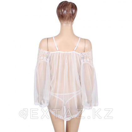 Прозрачная туника с цветочным принтом белая (размер XS-S) от sex shop Extaz фото 5