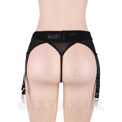 Пояс черный для чулок с ремешками на клипсах (3XL-4XL) от sex shop Extaz фото 5