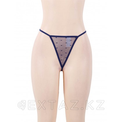 Сексуальное синее белье с подвязками и стрингами (размер XS-S) от sex shop Extaz фото 9