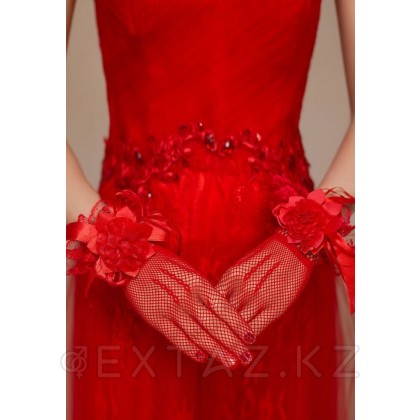 Перчатки с бантом красные от sex shop Extaz фото 2