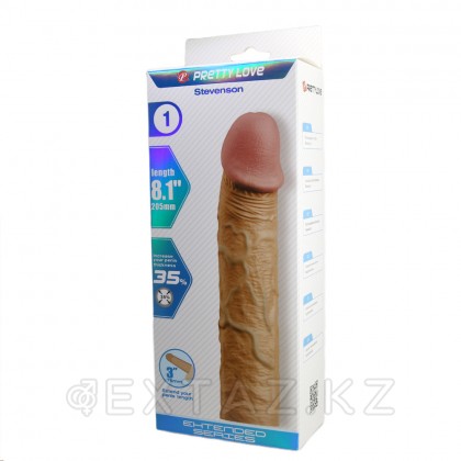 Реалистичная насадка на пенис Stevenson, бежевый, 20,5 см от sex shop Extaz фото 15