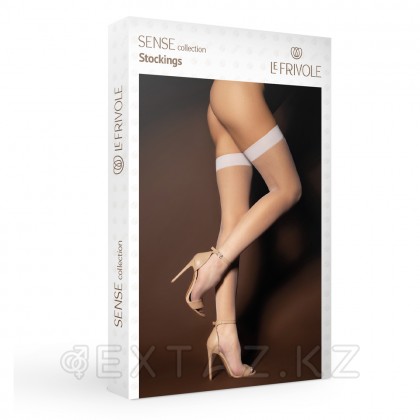 Базовые белые капроновые чулки 20 ден (SENSE) (L-XL) от sex shop Extaz фото 3