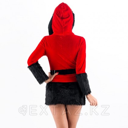 Новогоднее платье с капюшоном (чёрно-красное) от sex shop Extaz фото 5