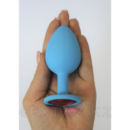 Анальная втулка силиконовая (синий/рубиновый; L95-D40 мм) от sex shop Extaz фото 4