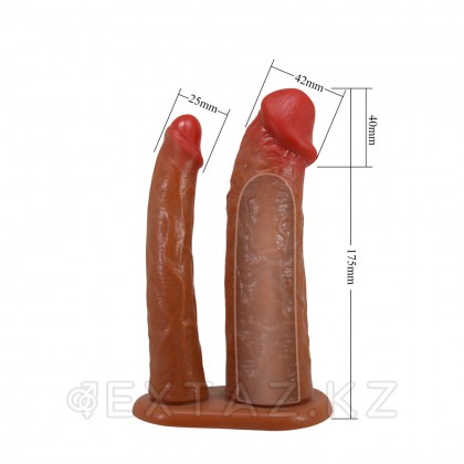 Двойная насадка на пенис Yairon, 17,5 см, телесная от sex shop Extaz фото 4