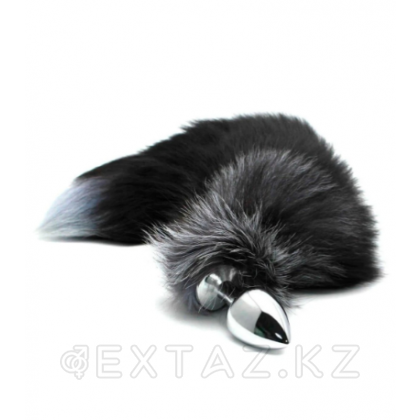 Анальный плаг с лисьим хвостом Black and White Fox Tail от Alive (L) от sex shop Extaz фото 5
