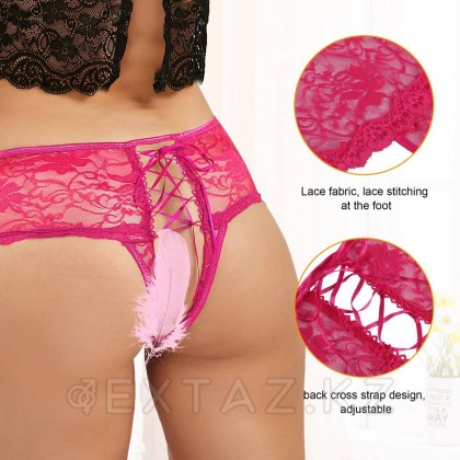 Трусики на завязках с доступом розовые (размер XS-S) от sex shop Extaz фото 7