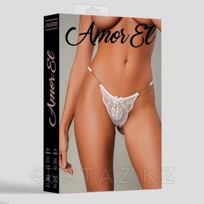 Ажурные стринги White (L) от sex shop Extaz фото 3