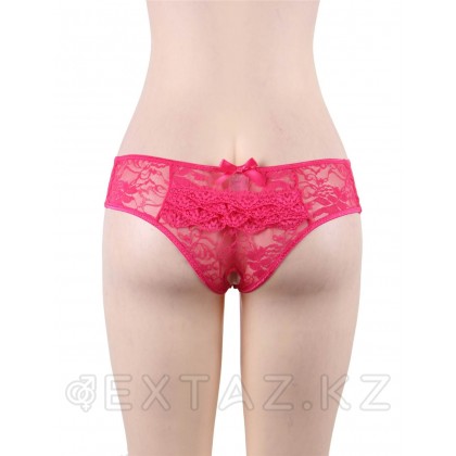 Кружевные трусики с доступом розовые (размер XL-2XL) от sex shop Extaz фото 2