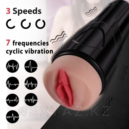 Реалистичный мастурбатор в тубе Dot с вибрацией от sex shop Extaz фото 4