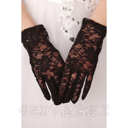 Кружевные черные перчатки  от sex shop Extaz