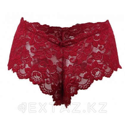 Трусики-шортики кружевные бордовые (XL) от sex shop Extaz фото 4