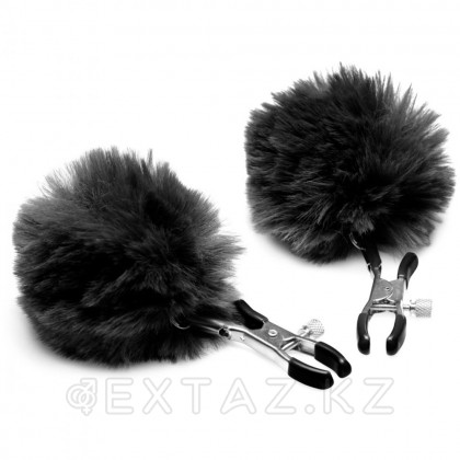 Зажимы для сосков Charmed Pom Pom Nipple Clamp, черный, 11.4 см от sex shop Extaz