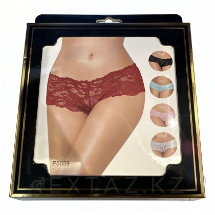 Трусики-шортики кружевные, бордовые, M-L от sex shop Extaz фото 2