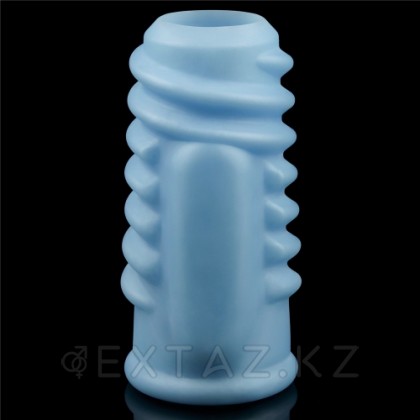 Насадка на пенис с вибрацией Spiral Knights Ring  (10*3,6) голубая от sex shop Extaz фото 3