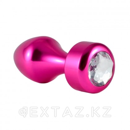 Алюминиевая анальная пробка с кристаллом розовая от sex shop Extaz