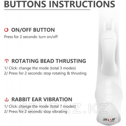 Вибратор, ротатор, пульсатор - DryWell Rabbit Vibrator, белый от sex shop Extaz фото 9