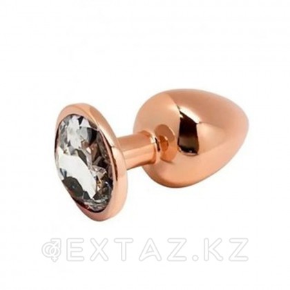 Анальная пробка золотистого цвета с белым кристаллом Tralalo от WOOOMY  (M: 8*3,4 см.) от sex shop Extaz фото 4