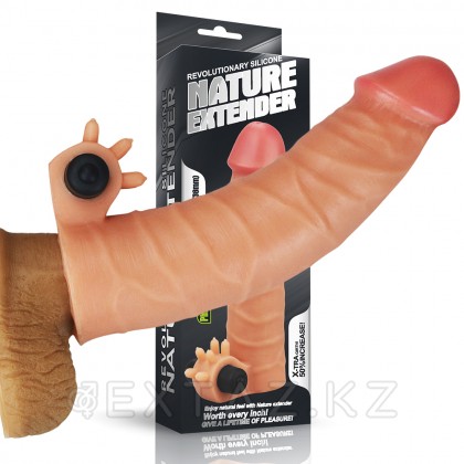 Насадка на пенис с вибропулей Nature Extender Flesh (17,8 см) от sex shop Extaz фото 4