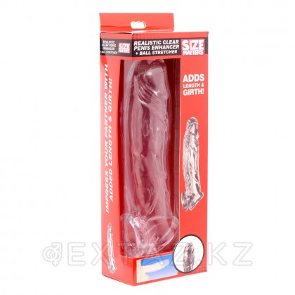 Size Matters Realistic Clear Penis Enhancer and Ball Stretcher - насадка для увеличения члена, 20.3х4.5 от sex shop Extaz фото 3