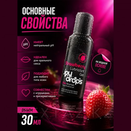 JOYDROPS Смазка со вкусом клубники 100 мл от sex shop Extaz фото 3