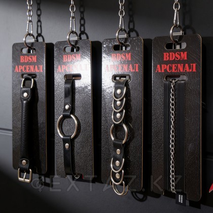 Кляп с кольцом из черной кожи лак от sex shop Extaz фото 3