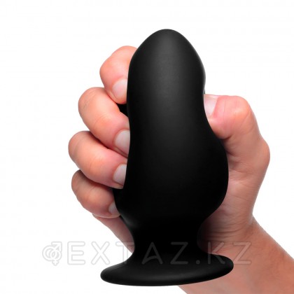 Большая мягкая анальная пробка Squeeze-It Silicone Anal Plug Large, L, черный, 13.2х7.6 см от sex shop Extaz фото 3