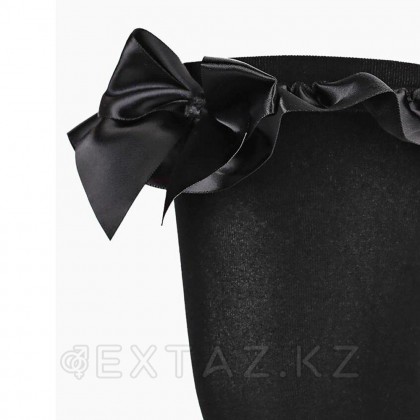 Чулки плотные с атласными бантами Sense, S/M, черные от sex shop Extaz фото 6