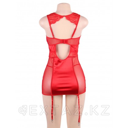 Красный роскошный бэби-долл с подвязками (размер M-L) от sex shop Extaz фото 4