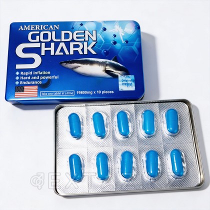 Мужской возбудитель American Golden Shark (10 таб) от sex shop Extaz