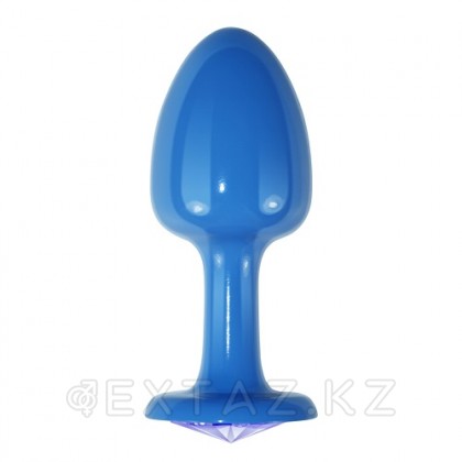 Голубая анальная пробка с фиолетовым кристаллом от sex shop Extaz фото 3