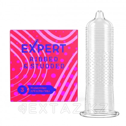 Презервативы EXPERT Ribbed&Studded, ребристо-точечные, 3 шт от sex shop Extaz