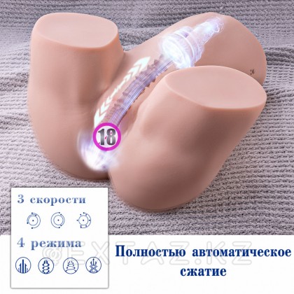 Реалистичный двойной мастурбатор с функцией фрикции Gina от sex shop Extaz фото 10