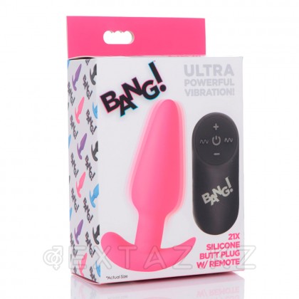 Анальная пробка Bang! 21X Remote Control Vibrating Silicone Butt Plug с пультом дистанционного управления, розовый, 10.4х3 см от sex shop Extaz фото 5