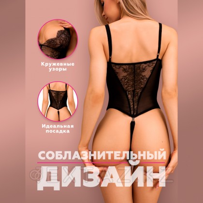 Элегантное боди с кружевом и V-образным вырезом (Muse) (L/XL) от sex shop Extaz фото 12