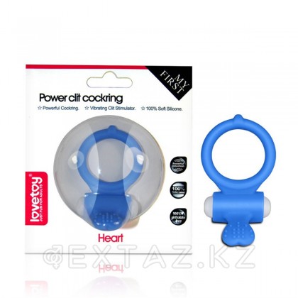 Эрекционное виброкольцо Power Heart clit cockring (голубой) от sex shop Extaz