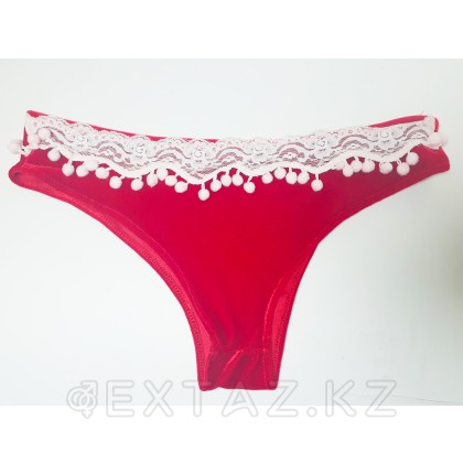 Новогодний комплект белья корсет и трусики красные (L-XL) от sex shop Extaz фото 3