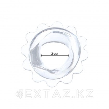 Эрекционное кольцо с рельефом прозрачное Оки Чпоки, D 2 см от sex shop Extaz фото 2